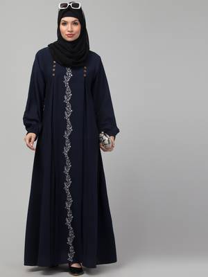 Latest Stylish women Plaited Abaya burkha  1