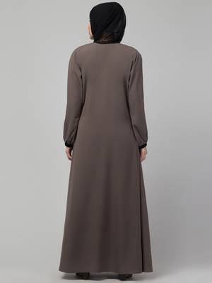 Grey Kashibo Resham Embroidered Burkha 2