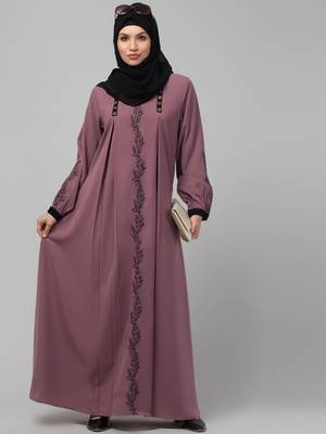 Mauve Party Wear Abaya for Women 1