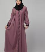 Mauve Party Wear Abaya for Women