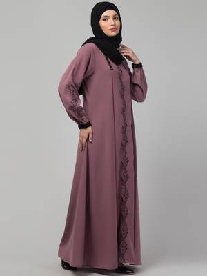 Mauve Party Wear Abaya for Women 3