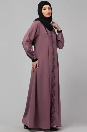 Mauve Party Wear Abaya for Women