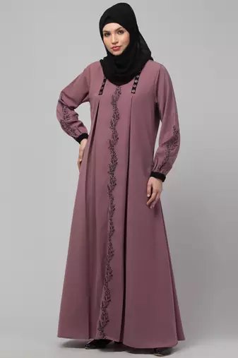 Mauve Party Wear Abaya for Women
