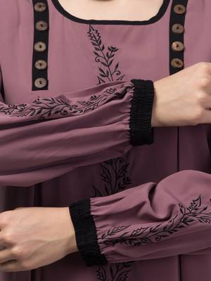 Mauve Party Wear Abaya for Women 5