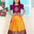 New south Indian traditional Pattu Pavadai Jacquard Lehenga choli for girls dress
