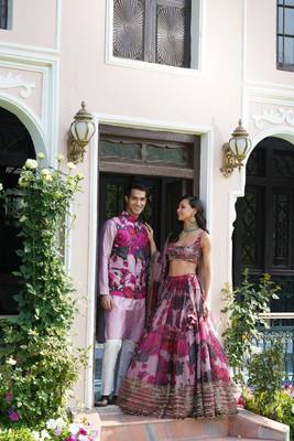 Designer Flower Printed Embroidery work Lehenga Choli For Women  3