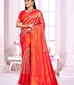 Sangam Prints Red Silk Woven Work Traditional Saree
