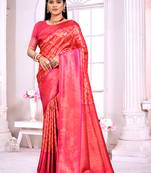 Sangam Prints Pink Silk Woven Work Traditional Saree