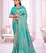 Sangam Prints Sky Blue Silk Woven Work Traditional Saree