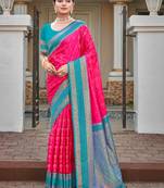Sangam Prints Pink Silk Woven Work Traditional Saree