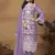 Beautiful lavender colour pakistani style suit on organza fabric for trendy party looks