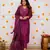Wine colour ethnic looks embroidered girlish salwar kameez