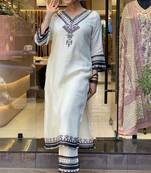 Grey colour viscose muslin fabric elegant partywear salwar kameez dress