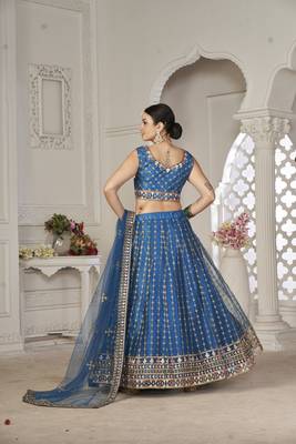 Graceful Partywear Rama Colour Girlish Lehenga For Stylish Look 2