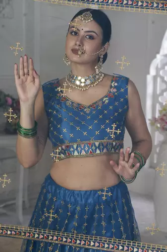 Graceful Partywear Rama Colour Girlish Lehenga For Stylish Look
