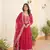 Pink colour ethnic heavy embroidery work gown with dupatta for wedding looks