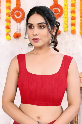 Crimson red chiffon shibori print gotta pati lace border saree with unstitched blouse piece