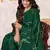 Dark Green Chiffon Geometric Print Saree With Unstitched Blouse Piece