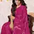 Rani Pink Chiffon Geometric Print Saree With Unstitched Blouse Piece