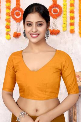 Yellow Georgette Solid/ Tassels Golden Zari Woven Border Saree With Unstitched Blouse Piece 5