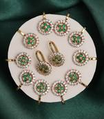 Green color american diamond nose pin combo of 12 pieces