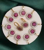 Rani color american diamond nose pin combo of 12 pieces