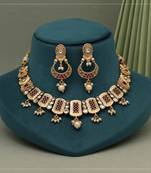 Rani color matte gold necklace set
