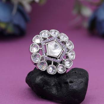 Purple color american diamond finger ring 1