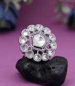 Purple color american diamond finger ring