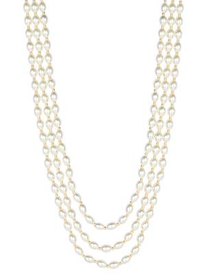 3 Layered Traditional Gold Plated Dulha Moti Mala Maharaja Haar/Groom Necklace For Men  3
