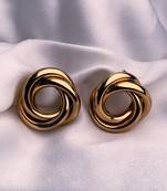 latest fashion trendy stylish gold plated geometric twist chunky stud earrings for women and girls 