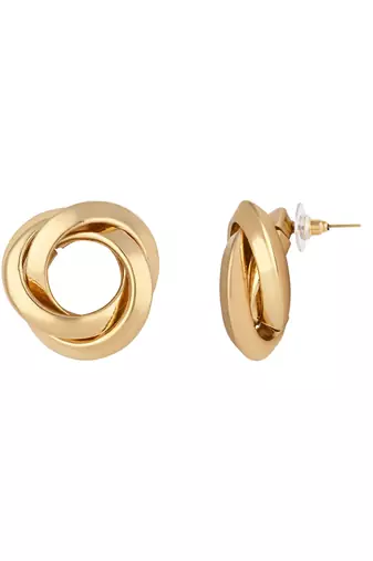 latest fashion trendy stylish gold plated geometric twist chunky stud earrings for women and girls 