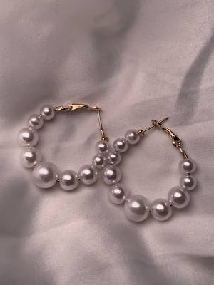 latest fashion stylish gold plated lightweight round pearl chunky earrings  1