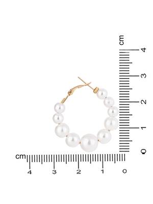 latest fashion stylish gold plated lightweight round pearl chunky earrings  5