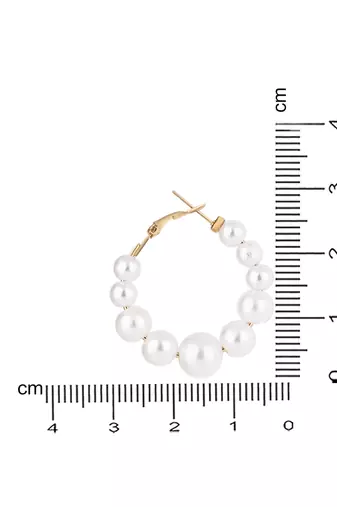 latest fashion stylish gold plated lightweight round pearl chunky earrings 