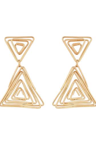 latest fashion stylish gold plated trendy triangle shape chunky dangle earrings for women/girls 