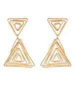 latest fashion stylish gold plated trendy triangle shape chunky dangle earrings for women/girls 