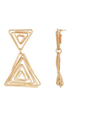 latest fashion stylish gold plated trendy triangle shape chunky dangle earrings for women/girls  2