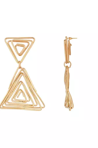 latest fashion stylish gold plated trendy triangle shape chunky dangle earrings for women/girls 