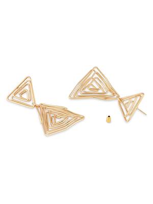 latest fashion stylish gold plated trendy triangle shape chunky dangle earrings for women/girls  3