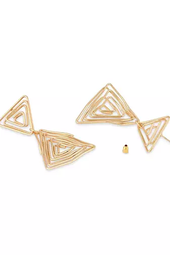 latest fashion stylish gold plated trendy triangle shape chunky dangle earrings for women/girls 