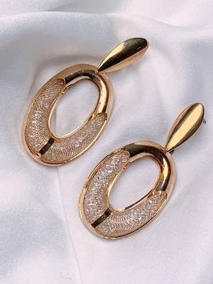 latest fashion stylish gold plated lightweight classic chunky hoops earrings  1