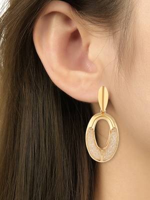 latest fashion stylish gold plated lightweight classic chunky hoops earrings  5