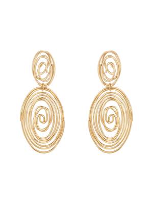latest fashion stylish gold plated classic chunky hoops earrings for women/girls  2