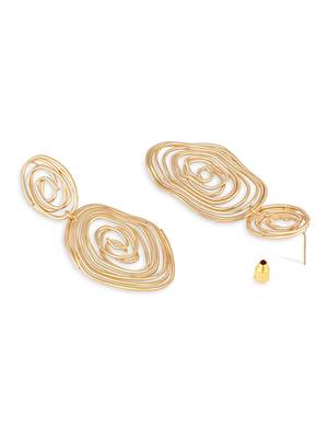 latest fashion stylish gold plated classic chunky hoops earrings for women/girls  3