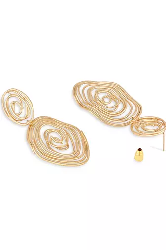 latest fashion stylish gold plated classic chunky hoops earrings for women/girls 