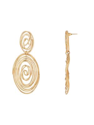 latest fashion stylish gold plated classic chunky hoops earrings for women/girls  4