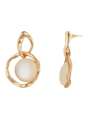latest fashion stylish gold plated lightweight freshwater pearl drop dangle chunky studs earrings 2