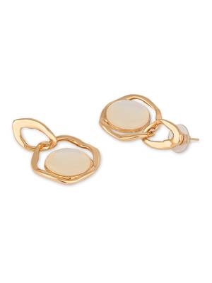 latest fashion stylish gold plated lightweight freshwater pearl drop dangle chunky studs earrings 3