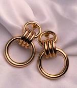 latest fashion stylish gold plated simple geometric chunky dangle earrings for women/girls 